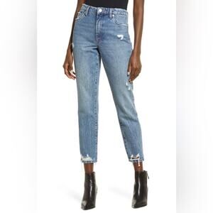 Blank NYC Womens Madison Distressed Crop Straight Leg Jeans Size 25 Medium Blue